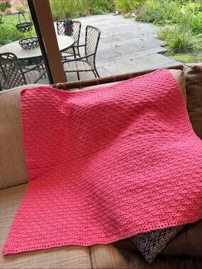 Handmade Pink Crocheted Blanket